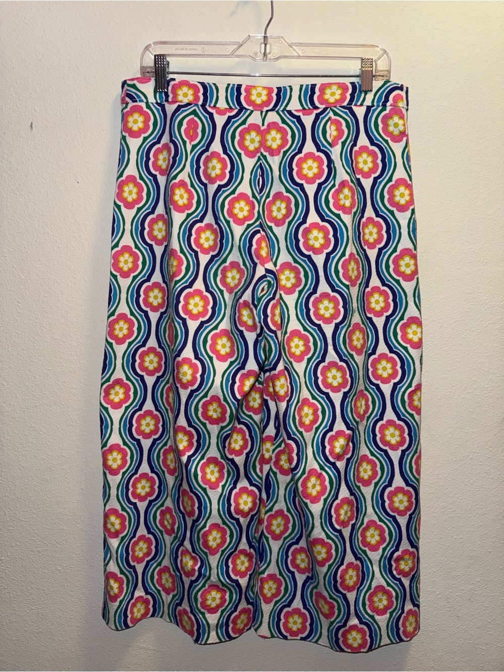 Trina Turk Lulu pants featuring a vibrant, multicolored floral and wavy pattern - Picture 6 of 10